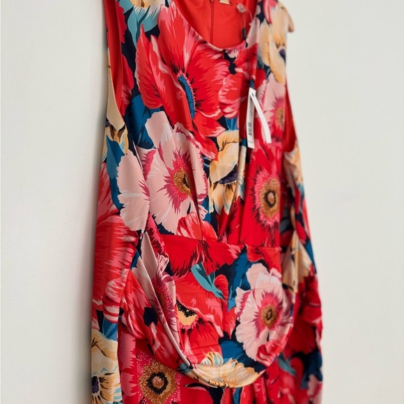 NWT Tahari women’s floral print ruched sleeveless sheath jersey dress size 24W - Picture 4 of 6